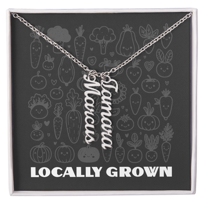 Multi Vertical Name Necklace: Cherished gift for besties & mama birds! | 18K gold finish