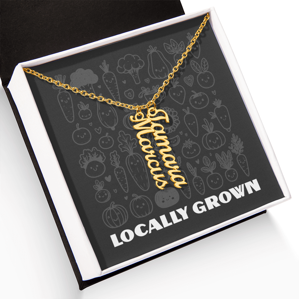 Multi Vertical Name Necklace: Cherished gift for besties & mama birds! | 18K gold finish