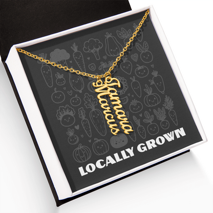 Multi Vertical Name Necklace: Cherished gift for besties & mama birds! | 18K gold finish