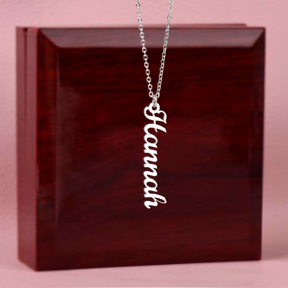 Multi Vertical Name Necklace: Cherished gift for besties & mama birds! | 18K gold finish