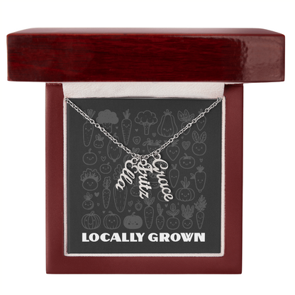 Multi Vertical Name Necklace: Cherished gift for besties & mama birds! | 18K gold finish