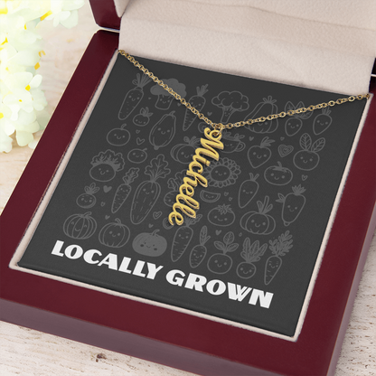 Multi Vertical Name Necklace: Cherished gift for besties & mama birds! | 18K gold finish