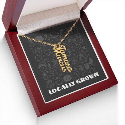 Multi Vertical Name Necklace: Cherished gift for besties & mama birds! | 18K gold finish