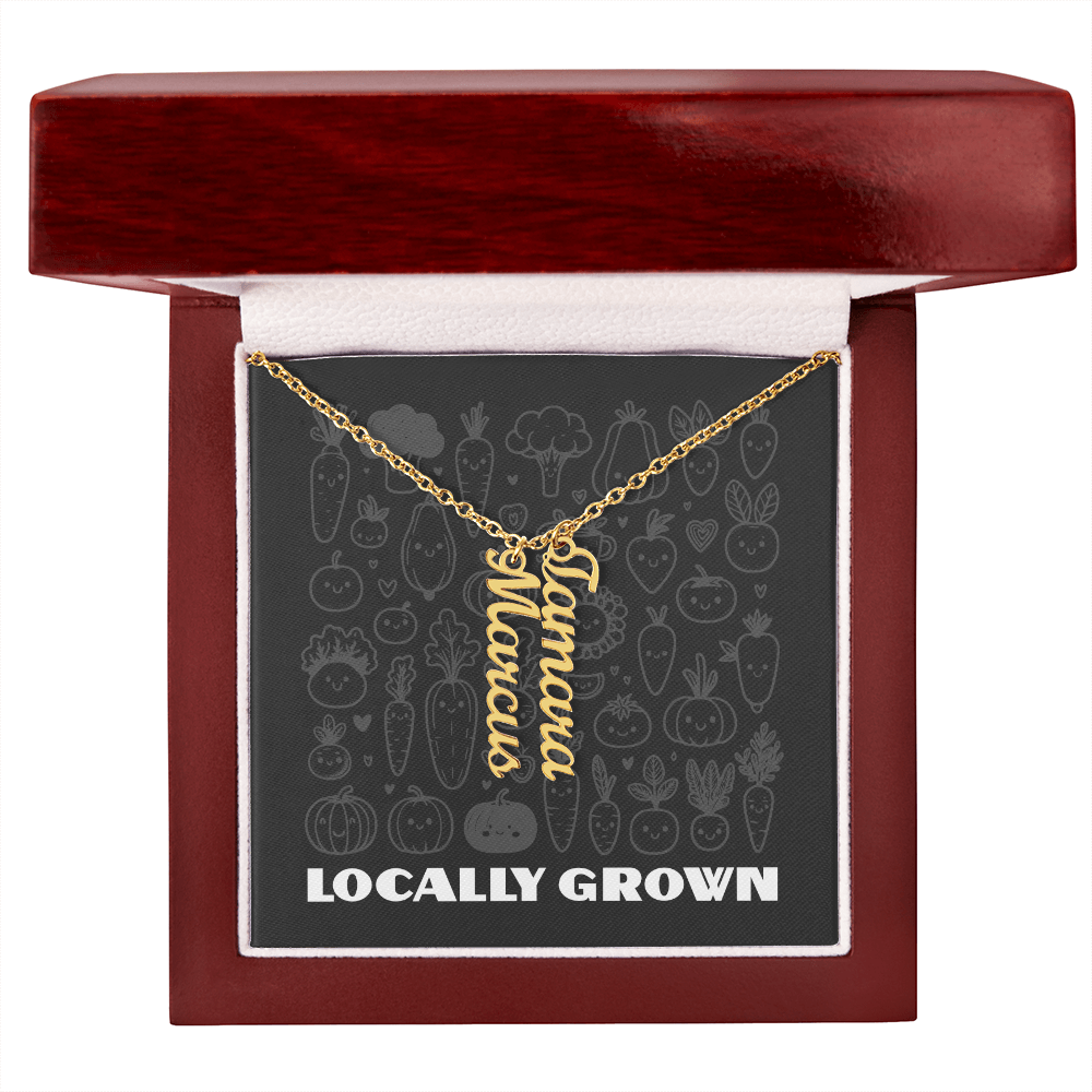 Multi Vertical Name Necklace: Cherished gift for besties & mama birds! | 18K gold finish