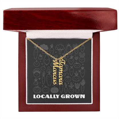 Multi Vertical Name Necklace: Cherished gift for besties & mama birds! | 18K gold finish