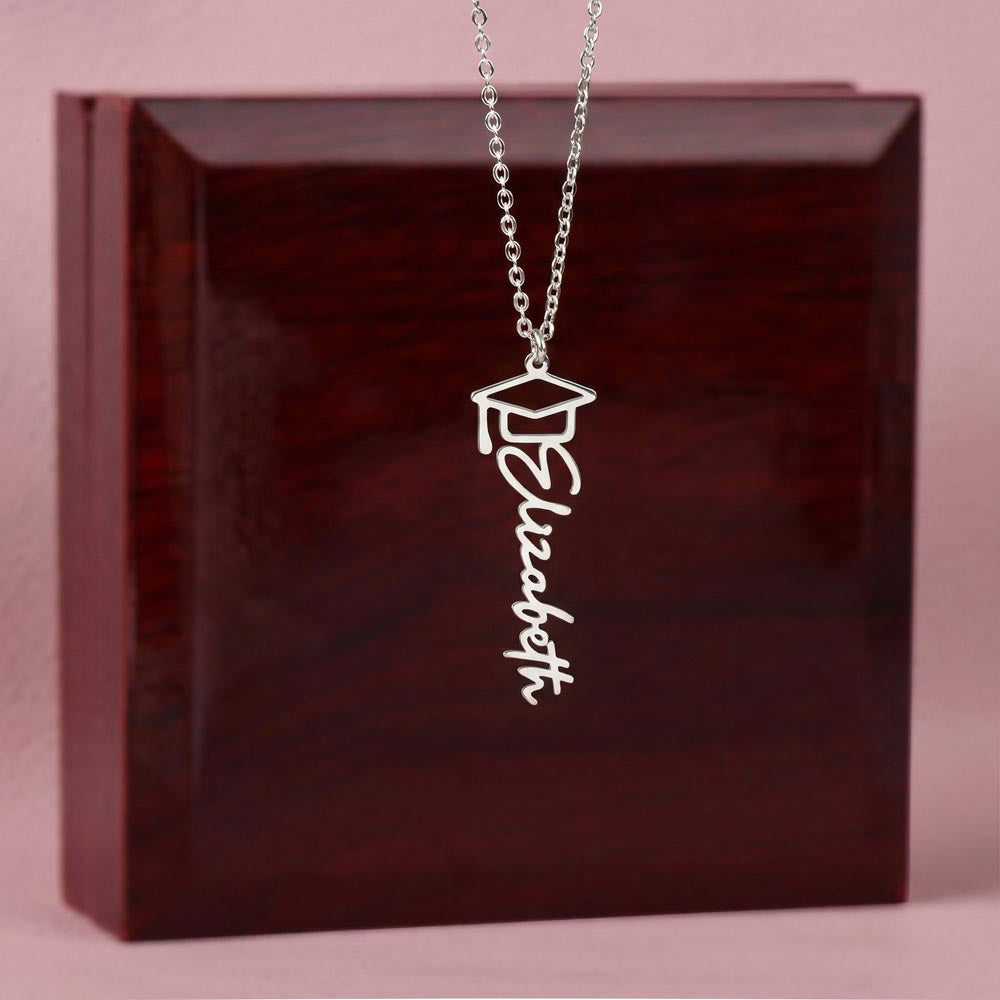 Personalized Graduation Name Necklace | 18K gold finish | Meaningful Keepsake Senior Gift