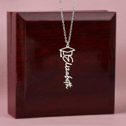 Personalized Graduation Name Necklace | 18K gold finish | Meaningful Keepsake Senior Gift