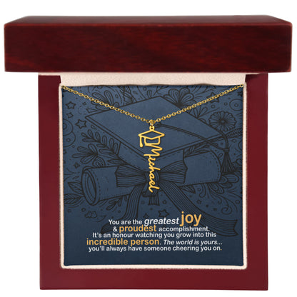 Personalized Graduation Name Necklace | 18K gold finish | Meaningful Keepsake Senior Gift