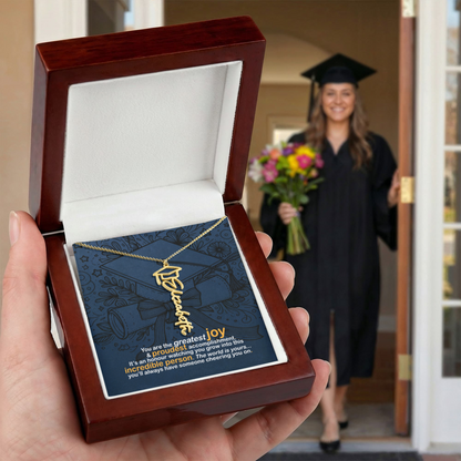 Personalized Graduation Name Necklace | 18K gold finish | Meaningful Keepsake Senior Gift