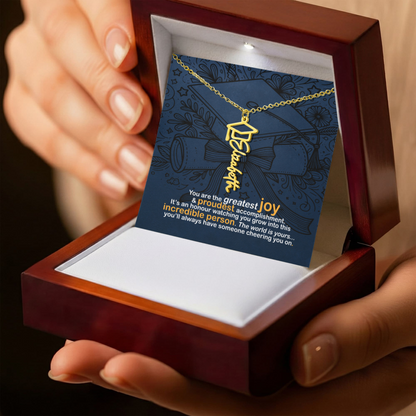 Personalized Graduation Name Necklace | 18K gold finish | Meaningful Keepsake Senior Gift