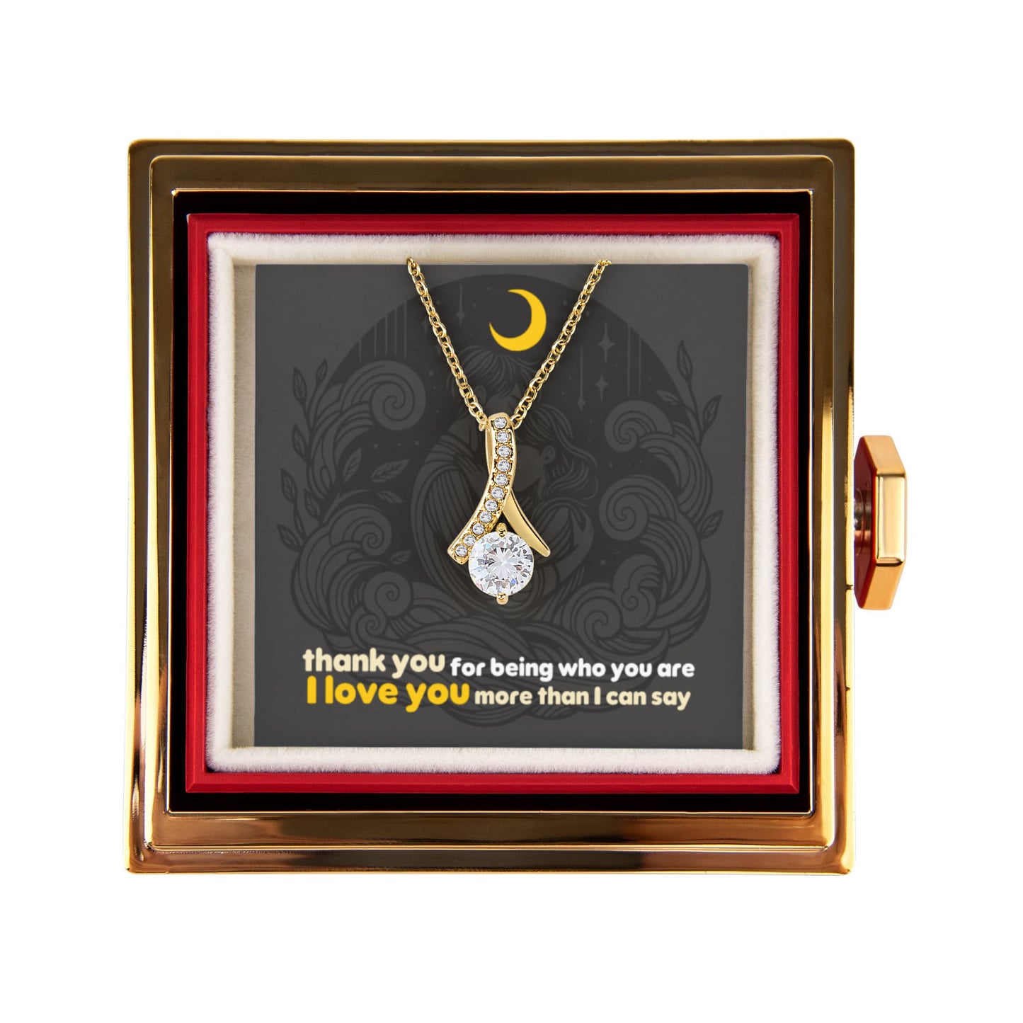 Alluring Beauty Necklace with Rotating Rose Gift Box