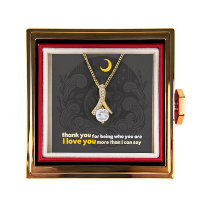 Alluring Beauty Necklace with Rotating Rose Gift Box