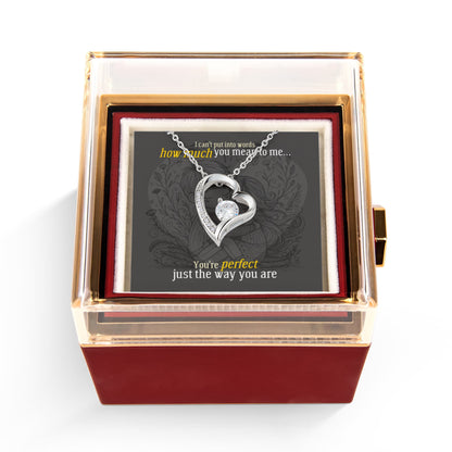 Forever Love Necklace with Rotating Rose Gift Box | 18K gold finish