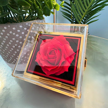 Forever Love Necklace with Rotating Rose Gift Box | 18K gold finish