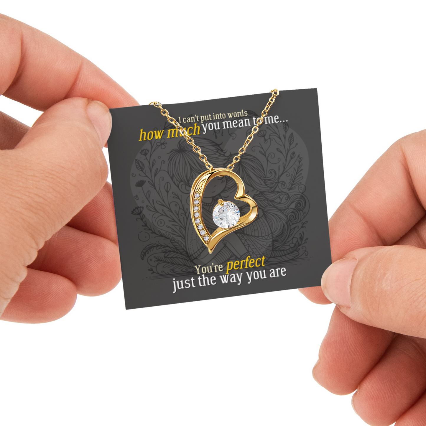 Forever Love Necklace with Rotating Rose Gift Box | 18K gold finish