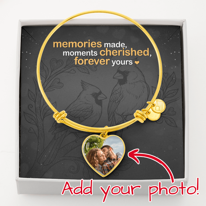 Personalized Precious Memories Bangle | Custom Engraved Luxury Bracelet | Gold or Silver Finish | Sentimental Gift