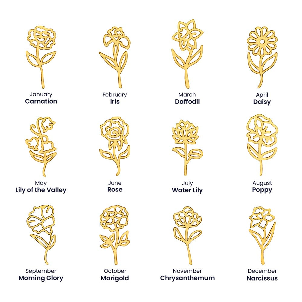Birth Flower Name Necklace: For the special flower in your life! | 18K gold finish