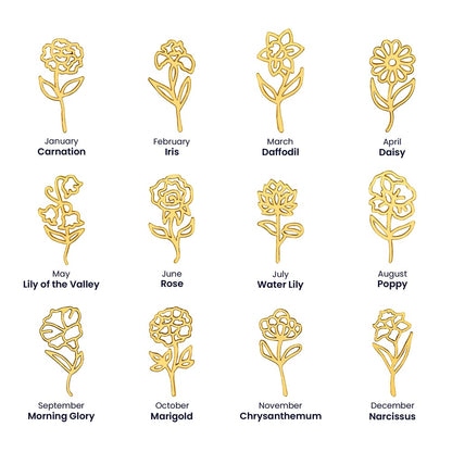 Birth Flower Name Necklace: For the special flower in your life! | 18K gold finish