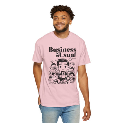 "Business as Usual" T-Shirt — Cute Chibi Office Worker Graphic Tee