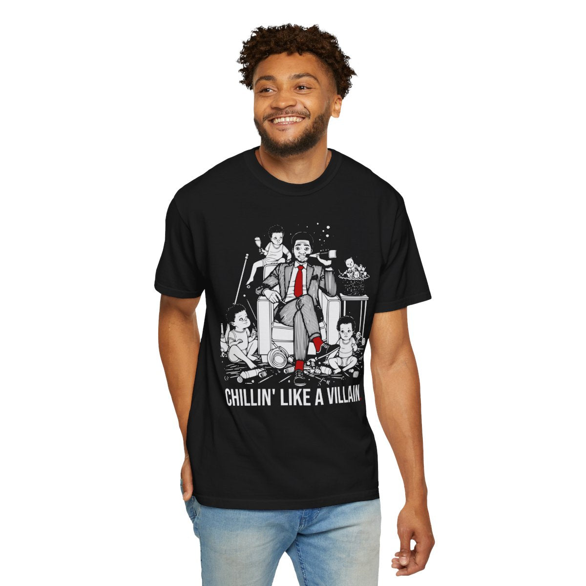 "Chillin' Like A Villain" T-Shirt — Cool Suit & Tie Family Man Graphic Tee