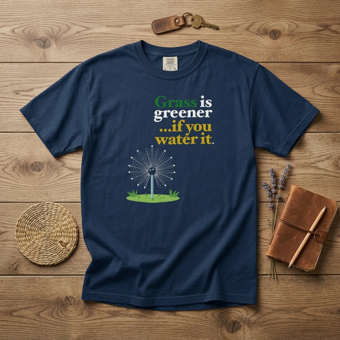 "Grass Is Greener ...if you Water it" T-Shirt — Lawn Care Garden Lover Tee