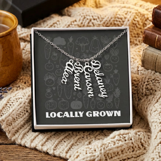 Multi Vertical Name Necklace: Cherished gift for besties & mama birds! | 18K gold finish