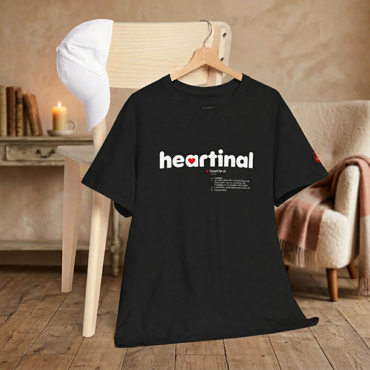 heartinal® "Heart on Your Sleeve" T-Shirt — Wordmark Logo Front with "Nutrition Facts" Back Tee