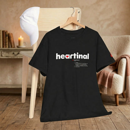 heartinal® "Heart on Your Sleeve" T-Shirt — Wordmark Logo Front with "Nutrition Facts" Back Tee