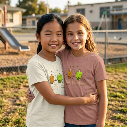 "Best Teas Forever" Youth Tee – Cute Bubble Tea Friends BFF Graphic T-Shirt