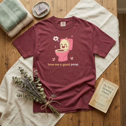 "Love Me a Good Poop" Couples Tee - Funny Toilet Bathroom Graphic T-Shirt —