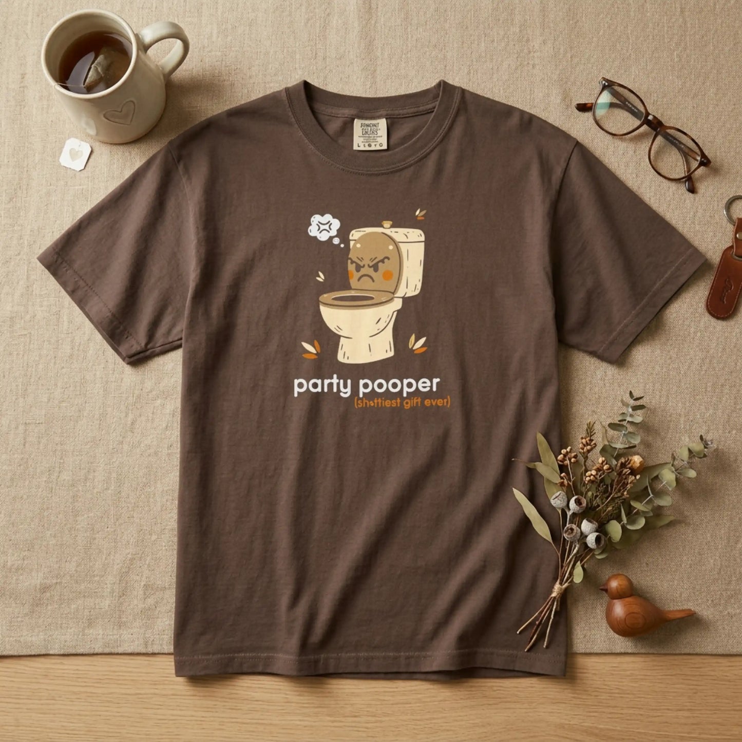 "Party Pooper" Couples Tee — Funny Gift Toilet Graphic T-Shirt
