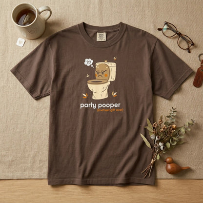 "Party Pooper" Couples Tee — Funny Gift Toilet Graphic T-Shirt
