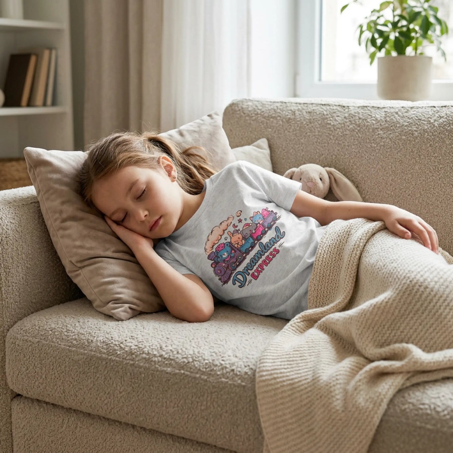 "Dreamland Express" Youth Tee — Cute Train & Animal Crew Kids Shirt