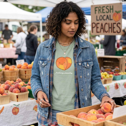 "Feeling Peachy" T-Shirt — Cute Kawaii Peach Graphic Tee