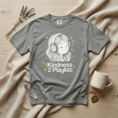 "Add Kindness 2 Your Playlist" T-Shirt — Cute Inspirational Music Lover Graphic Tee