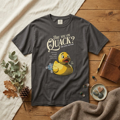 "Are You On Quack?" Graphic T-Shirt — Vintage Illustration Rubber Duck Tee