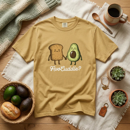 "AvoCuddle?" T-Shirt - Cute Avocado & Toast Couple Tee