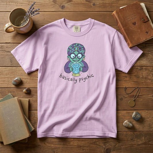 "Basically Psychic" T-Shirt - Cute Fortune Teller Graphic Tee