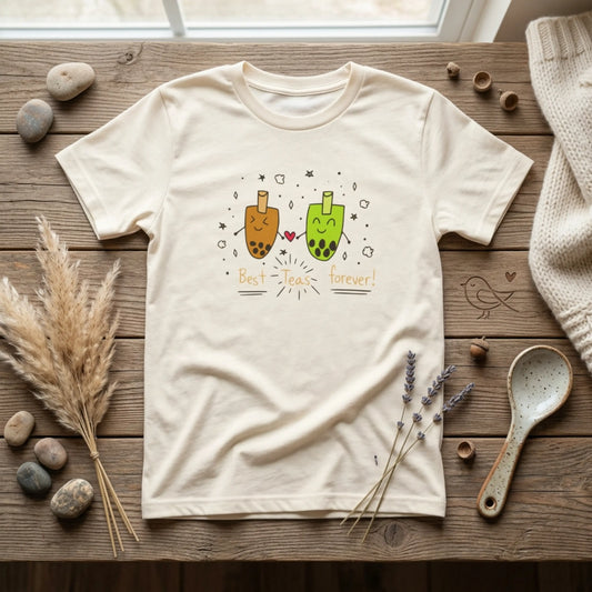 "Best Teas Forever" Youth Tee – Cute Bubble Tea Friends BFF Graphic T-Shirt