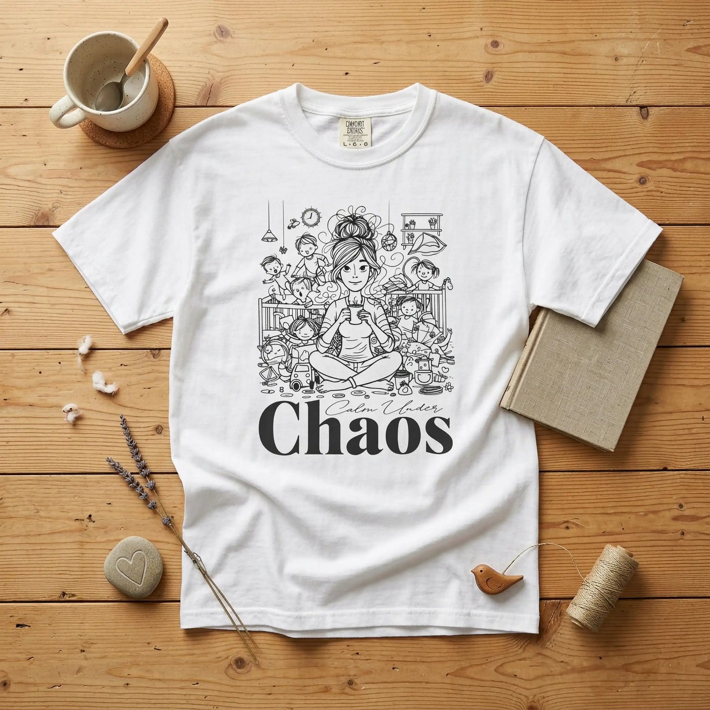 "Calm Under Chaos" T-Shirt — Mom Life Chaos Graphic Tee