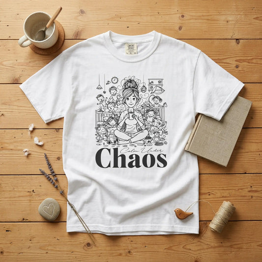 "Calm Under Chaos" T-Shirt — Mom Life Chaos Graphic Tee