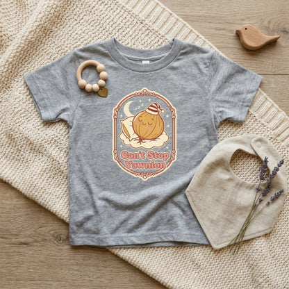 "Can't Stop Yawnion" Toddler Tee — Cute Sleeping Onion Graphic