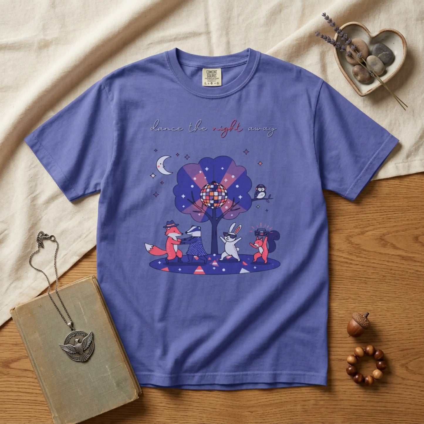 Dance the Night Away T-Shirt — Night Forest Animals Graphic Tee