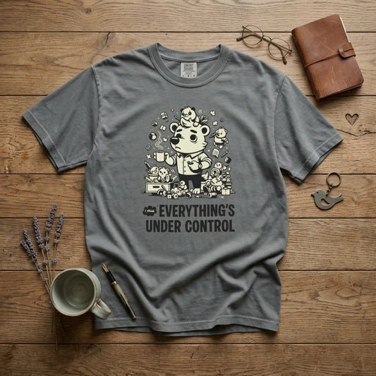 "Everything’s Under Control... I Think" T-Shirt — Cute Chaos Cartoon Tee