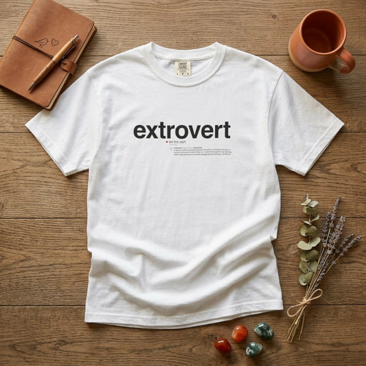 Extrovert T-Shirt — "Extrovert" Front + Nutrition Facts Back Graphic Tee