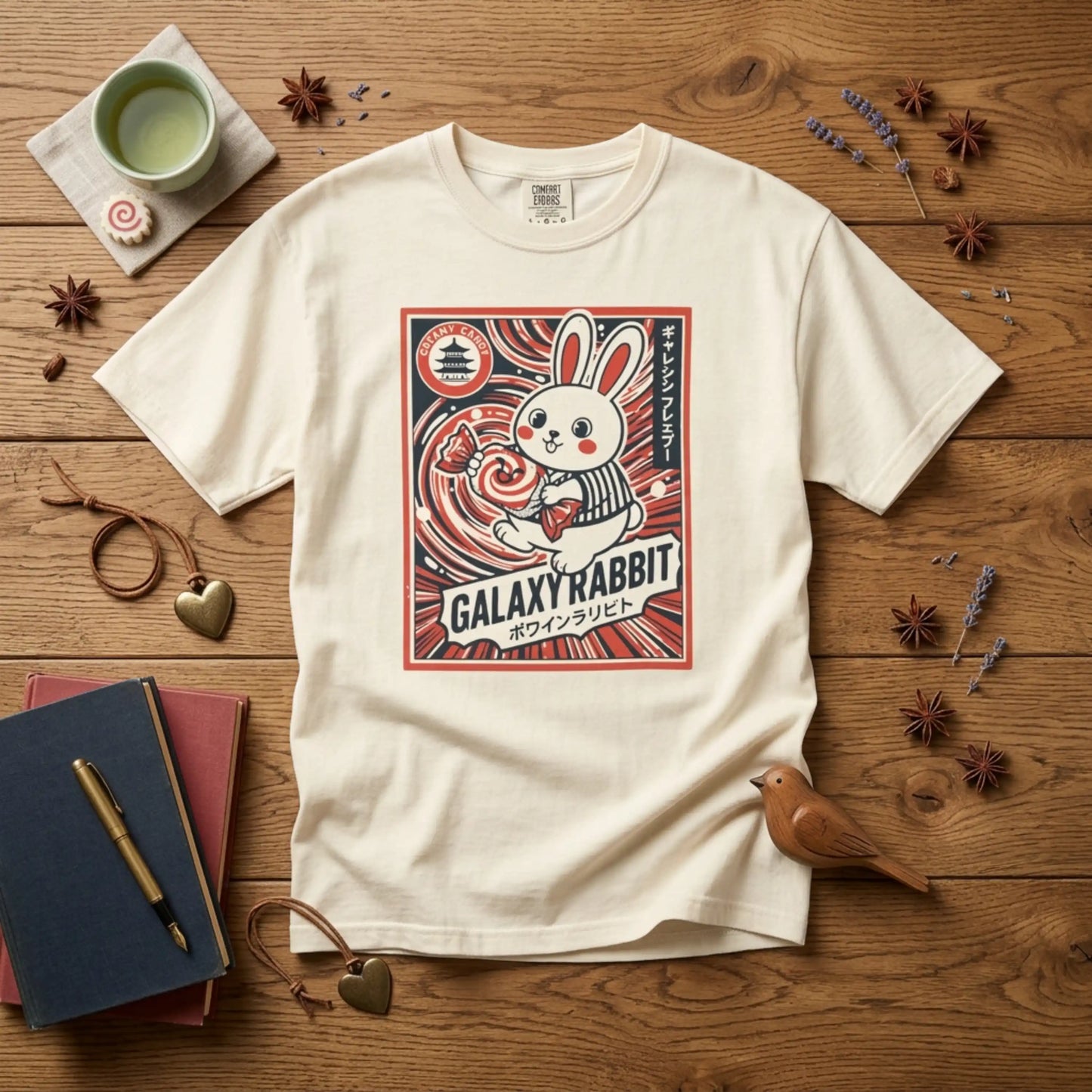 "Galaxy Rabbit" Milk Candy Graphic T-Shirt — Cute Japanese Anime Bunny Tee