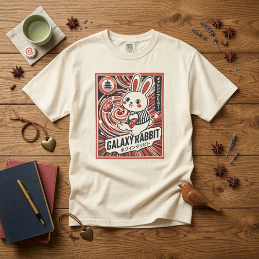 "Galaxy Rabbit" Milk Candy Graphic T-Shirt — Cute Japanese Anime Bunny Tee