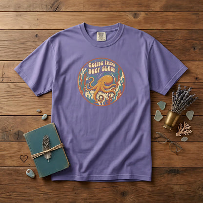 Going Into Deep Sleep Octopus T-Shirt — Vintage Ocean Sleep Graphic Tee