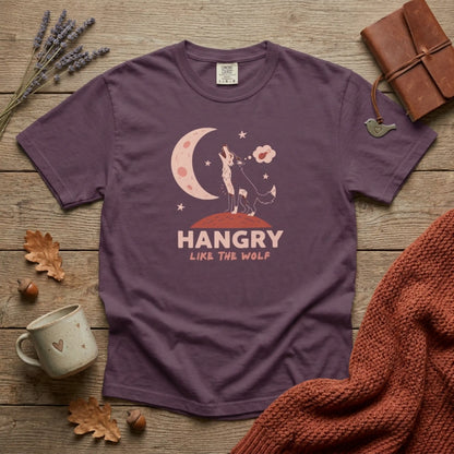 Hangry Like the Wolf T-Shirt — Cute Howling Wolf Graphic Tee