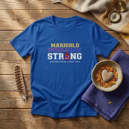 Marigold Purple Blue Strong T-Shirt — Bladder Cancer Awareness Fundraiser Tee